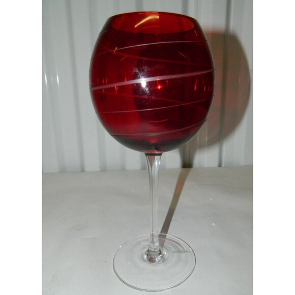 Mikasa Cheers Balloon Red Swirl Wine Goblet Glass Burgandy, Red, White Wine - Picture 4 of 9
